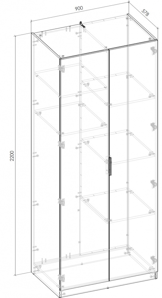 Шафа Грейд Асті Модуль-1 2200х900х578 мм німфея альба / німфея альба