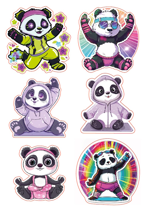 Декоративная наклейка Наш Декупаж Веселые пандочки 21x29,7 см