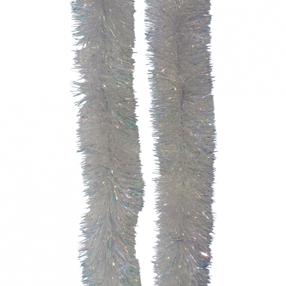 Мишура новогодняя Лунное Сияние 8 см 2 м белый