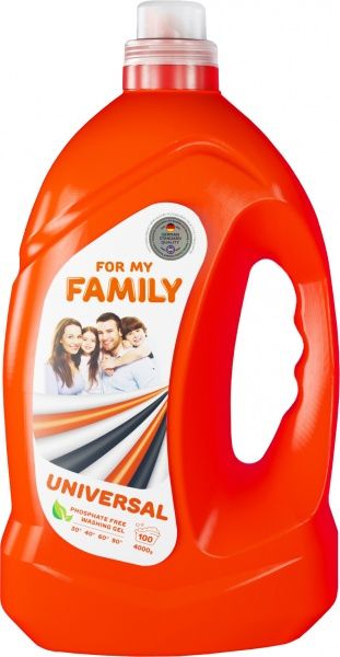 Гель для машинной и ручной стирки For my Family універсальний 4 л