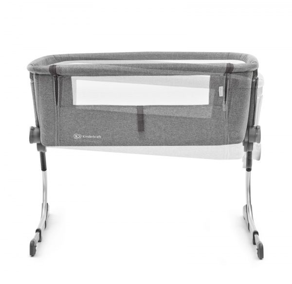 Кровать детская Kinderkraft приставная Uno Grey KKLUNOGRY00000