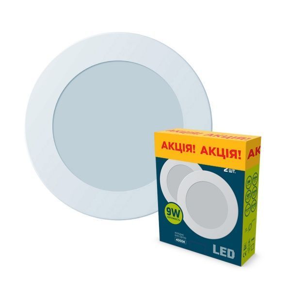 Светильник светодиодный Slim Round DNL-002 2 шт. 9 Вт белый 4000 К 