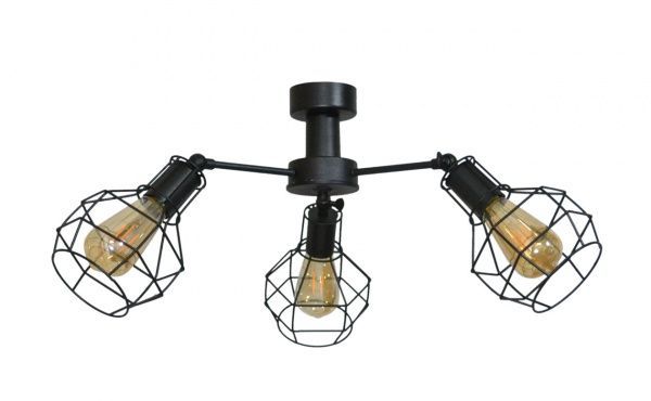 Светильник потолочный Геотон 0550/3 3x60 Вт E27 черный 48845