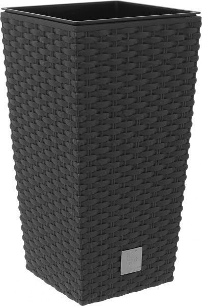 Горшок пластиковый Prosperplast Rato square 2 в 1 квадратный 49л антрацит (77950-433) 