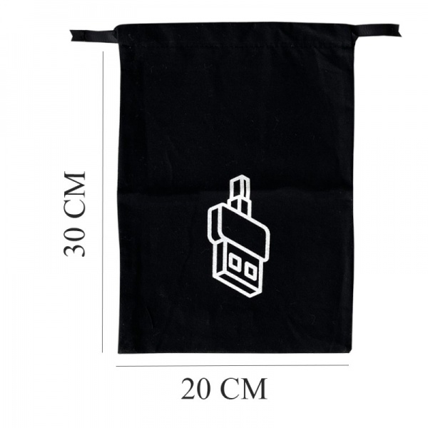Органайзер Organize Мешочек-органайзер Gadget хлопковый для зарядок та гаджетов 20*30 см (черный) чорний 
