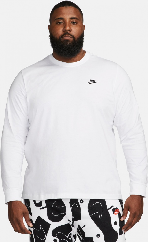 Футболка Nike NS CLUB TEE - LS AR5193-100 р.M белый