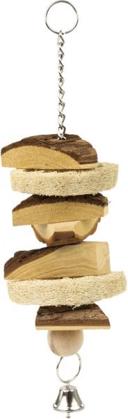 Игрушка для птиц Trixie с люфой и колокольчиком 33 см 58968