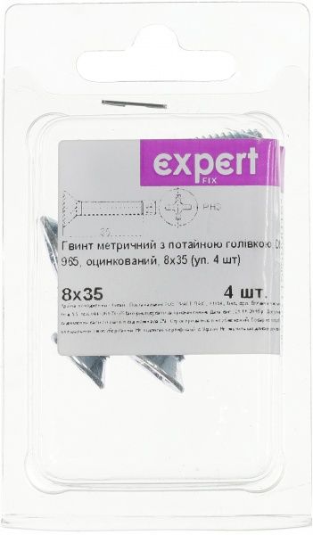Винт метрический ЦБ DIN965 8x35 мм 4 шт Expert Fix