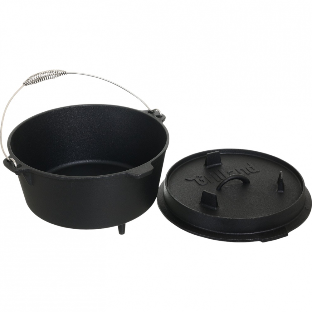 Казан Grilland 8 л чавунний туристичний з кришкою UHR111704