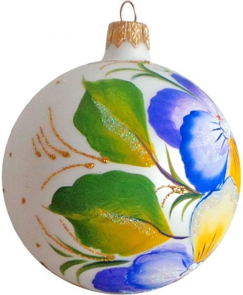 Куля скляна Квіти 1 d100 К-849-100 білий