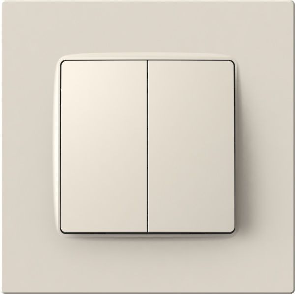 Перемикач прохідний двоклавішний Plank Electrotechnic Classic/Nordic без підсвітки 10 А 250В слонова кістка PLK0221131