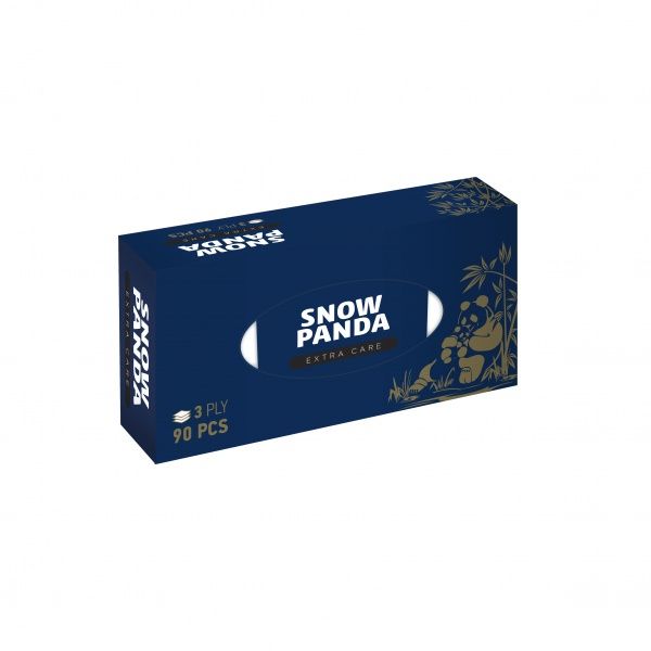 Салфетки бумажные в коробке Сніжна Панда Extra Care 90 шт.