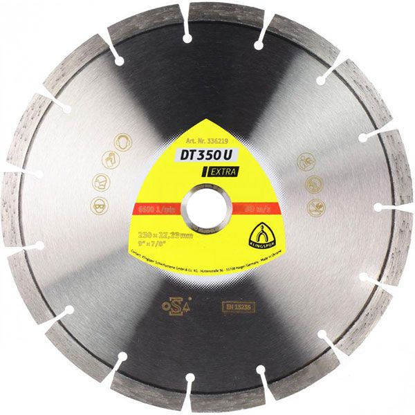 Диск алмазний відрізний Klingspor Extra DT350U 230x2,6x22,2 універсальний