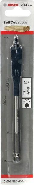 Свердло по дереву Bosch Self Cut Speed 152 мм 14 мм 2608595486