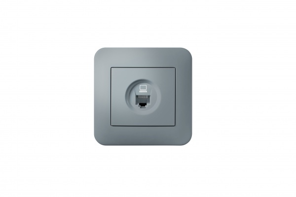 Розетка комп’ютерна Hausmark Luno IP20 срібло 709-4343-139