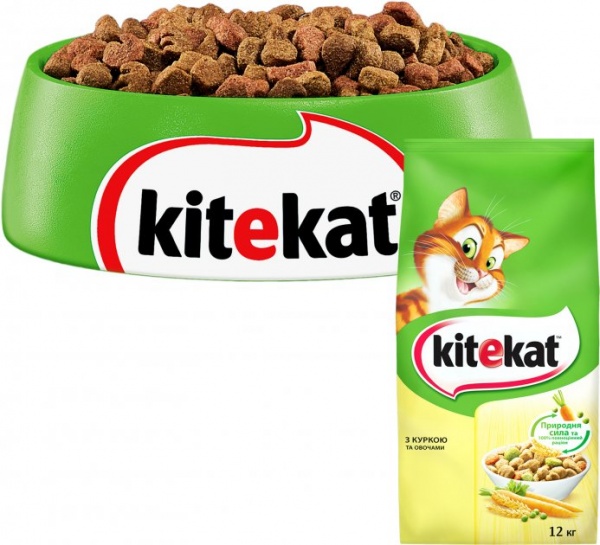 Корм сухий Kitekat курка з овочами 12 кг