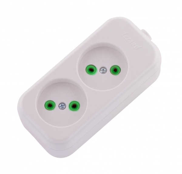 Колодка для удлинителя Lezard Letitia без заземления 2 гн. белый 721-0200-203 