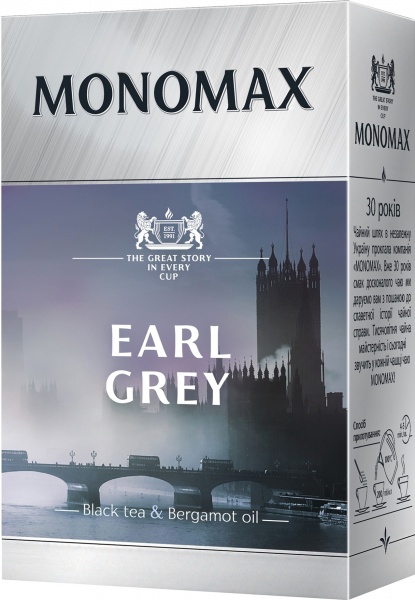 Чай черный Мономах листовой цейлонский с ароматом бергамота EARL GREY 80 г 