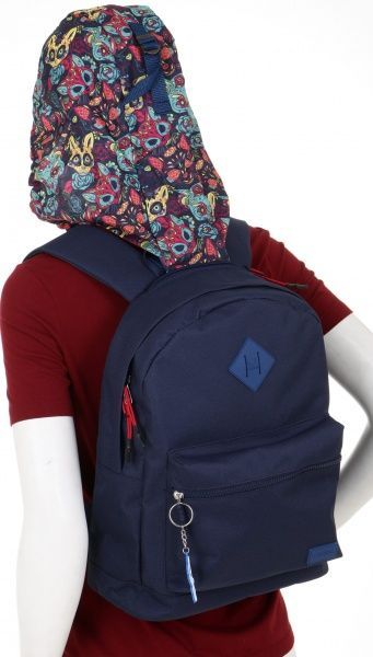 Рюкзак молодіжний Bagland з капюшоном Hood W/R 17 л 54466 чорнильний/коти 451