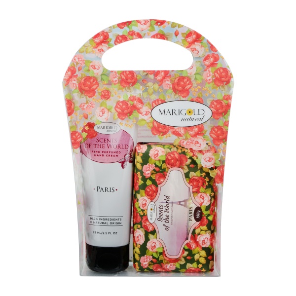 Набор подарочный для женщин Marigold natural твердое мыло и крем для рук Paris