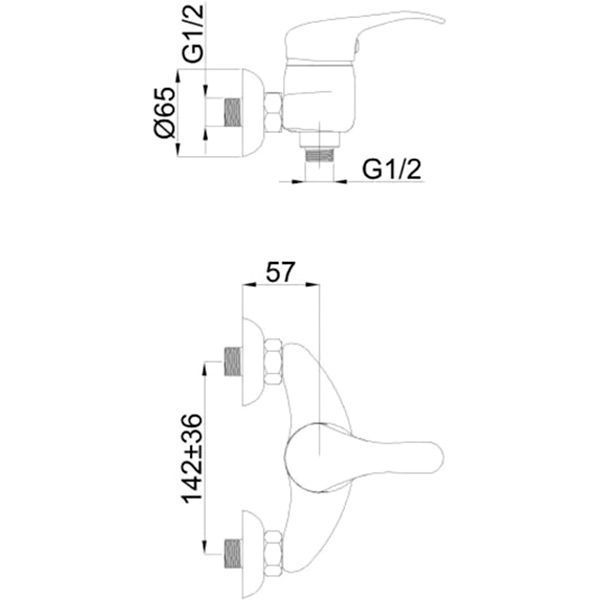Смеситель для душа Rubineta Rubin R50K01