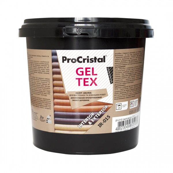 Гель-лазур ProCristal Geltex IР-015 графітово-сірий 0,8 л