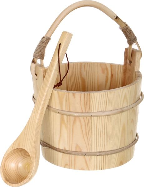 Набор для сауны шайка с черпаком 6 л KD-006A