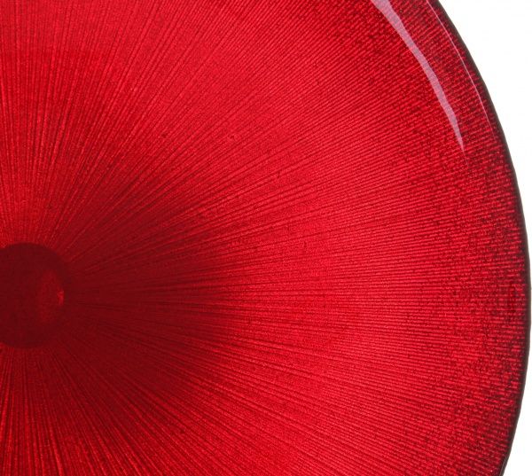 Тортниця Crystal 33 см червона Dekor Cam 