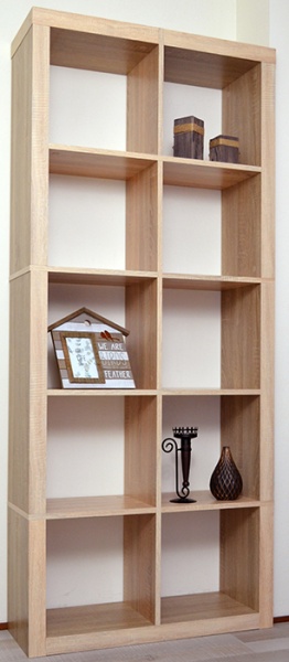 Этажерка пристенная Inteo Кубус МИКС 2х5 1854х792х290 мм дуб тахо