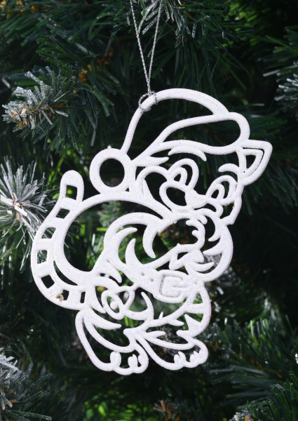 Підвіска Тигрик з мішком 2Д d 12 см білий