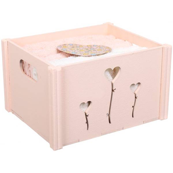 Набор полотенец в корзинке Key 6 шт 30x30 см персиковый