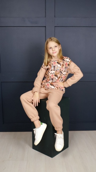 Костюм Маленькие люди Собачки р.98 кофейный 