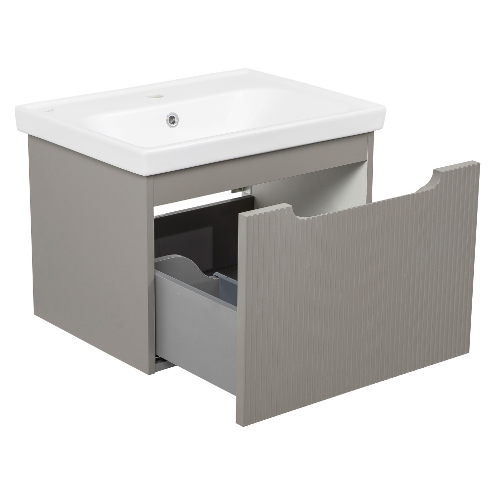 Тумба подвесная Aqua Rodos МОДЭНА с умывальником Frame 60 см МОДЭНА с умывальником Frame 70 см STONE-GREY-MATT