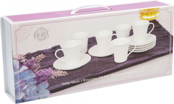 Набор чашек с блюдцами Galaxy 180 мл на 6 персон Fiora