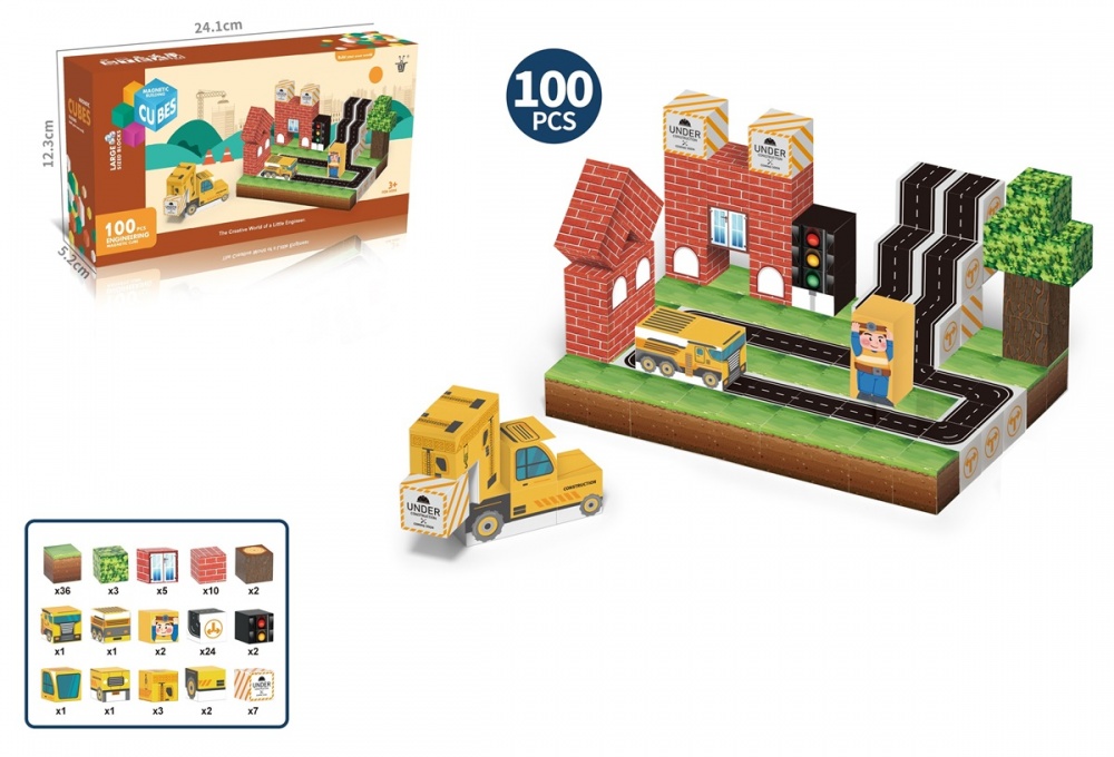 Конструктор магнітний My World Блоки 2.3 см Місто 100 елемента CJ-4515482