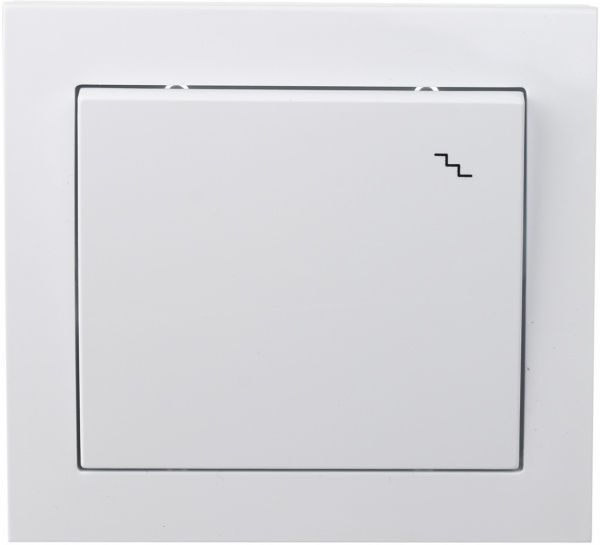 Вимикач прохідний одноклавішний Ospel Kier без підсвітки 10 А 250В IP20 білий LP-3W/00