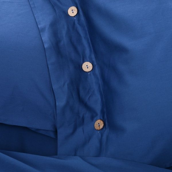 Комплект постільної білизни Mono blue D сімейний синій La Nuit 