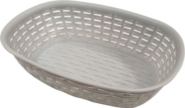 Кошик плетений 25,5x18,5x7,5 см сірий Plastic's Craft