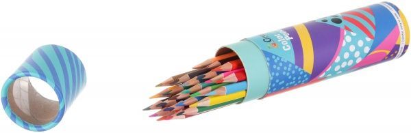 Карандаши цветные Abstraction голубой в тубусе 24 шт.