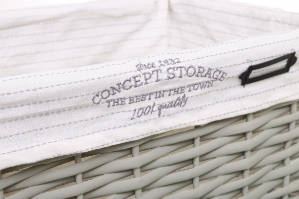 Кошик плетений Tony Bridge Basket з текстилем 40х30х18 см HQN20-4AB-3 