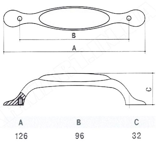 Меблева ручка 96 мм матова антична бронза MVM D-1028-96 MAB