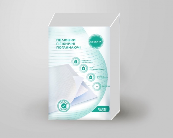 Пелюшки одноразові Essenta+ 30 шт. 60х90 см білий 