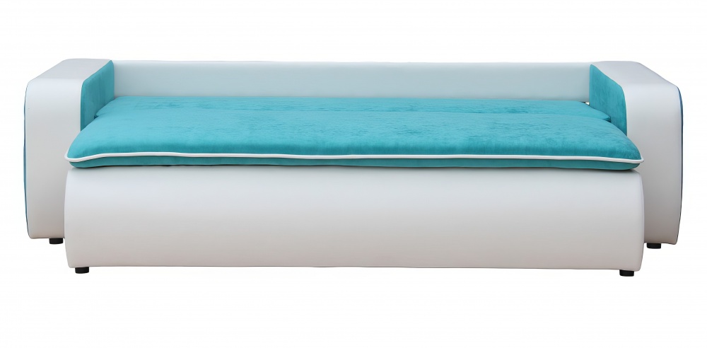Диван прямий Берегиня Матео білий / блакитний 2440x1010x840 мм