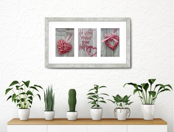 Фоторамка с паспарту SvitArt FKP-3-1913-4B 10x15 см бетон светлый 