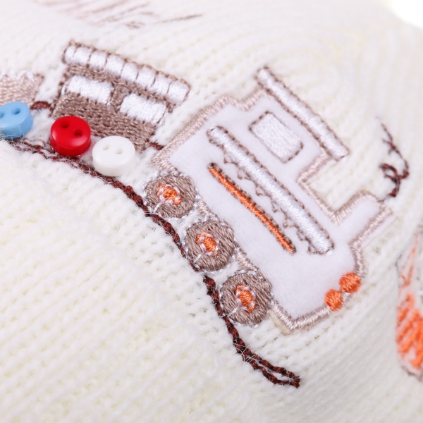 Шапочка детская для мальчика Kraft р.42-44 молочный 2052 