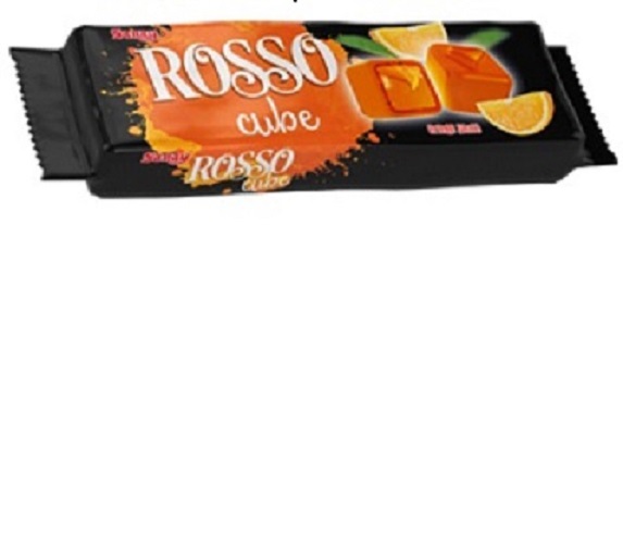 Шоколадные фигурки Saray Rosso cube с апельсиновой начинкой 32 г