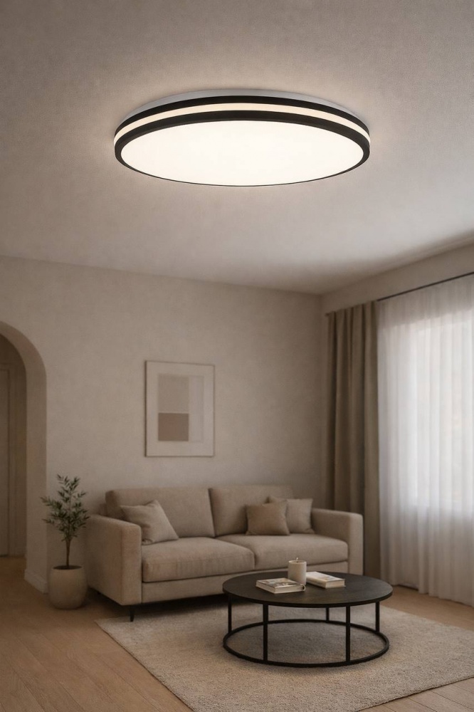 Світильник настінно-стельовий Sensio DORA з пультом 48 Вт білий із чорним 3000-6500 К LED-SENS-DORA-48