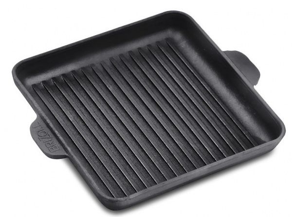 Сковорода-гриль чавунна квадратна із підставкою 180х180х25 мм HoReCa Brizoll