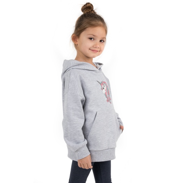 Толстовка для девочки Funtime Unicorn р.98 светло-серый меланж 