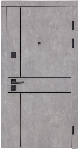 Дверь входная Булат К-8 (квадро) 540/249 wavestone grey / белый супермат 2050x950 мм правая